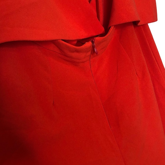 Molly Green Coral Red Strapless Wide Leg Jumpsuit - Picture 6 of 10